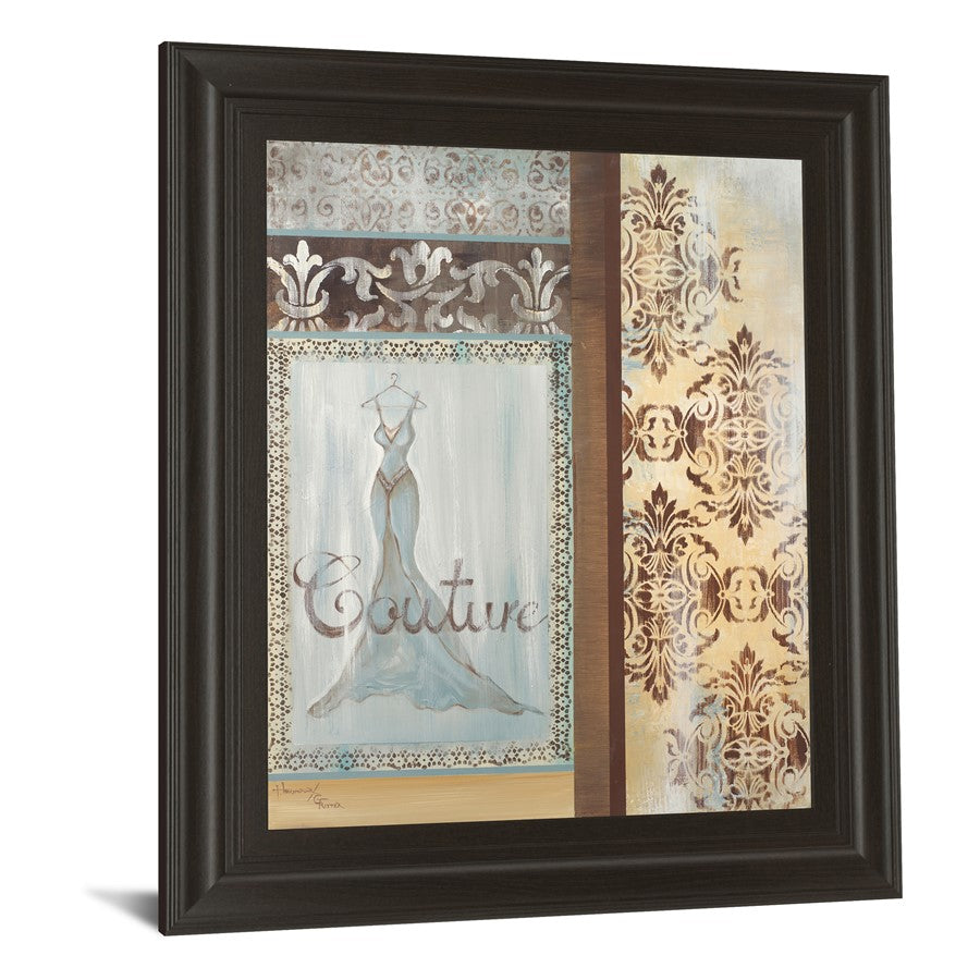 Classy Living Couture Elegance 22x26in Wall Art | Contemporary Framed Graphic Art, Dark Chocolate MDF Frame | Living Room & Bedroom Decor | Model 4896