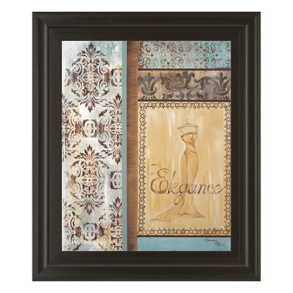 Classy Living Elegance Gown 22x26in Wall Art | Contemporary Dark Chocolate MDF Frame with Real Glass | Living Room & Bedroom Decor | 22 x 26 | Model 4897