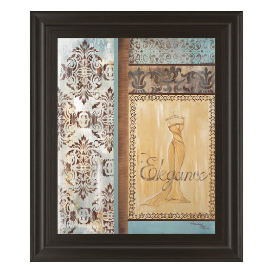Classy Living Elegance Gown 22x26in Wall Art | Contemporary Dark Chocolate MDF Frame with Real Glass | Living Room & Bedroom Decor | 22 x 26 | Model 4897