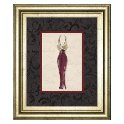 Classy Living Elegant Dress Silhouette Wall Art 22x26in | Contemporary Gilded Radiance Frame | Living Room & Bedroom Fashion Accent | 22 x 26 | Model 4900