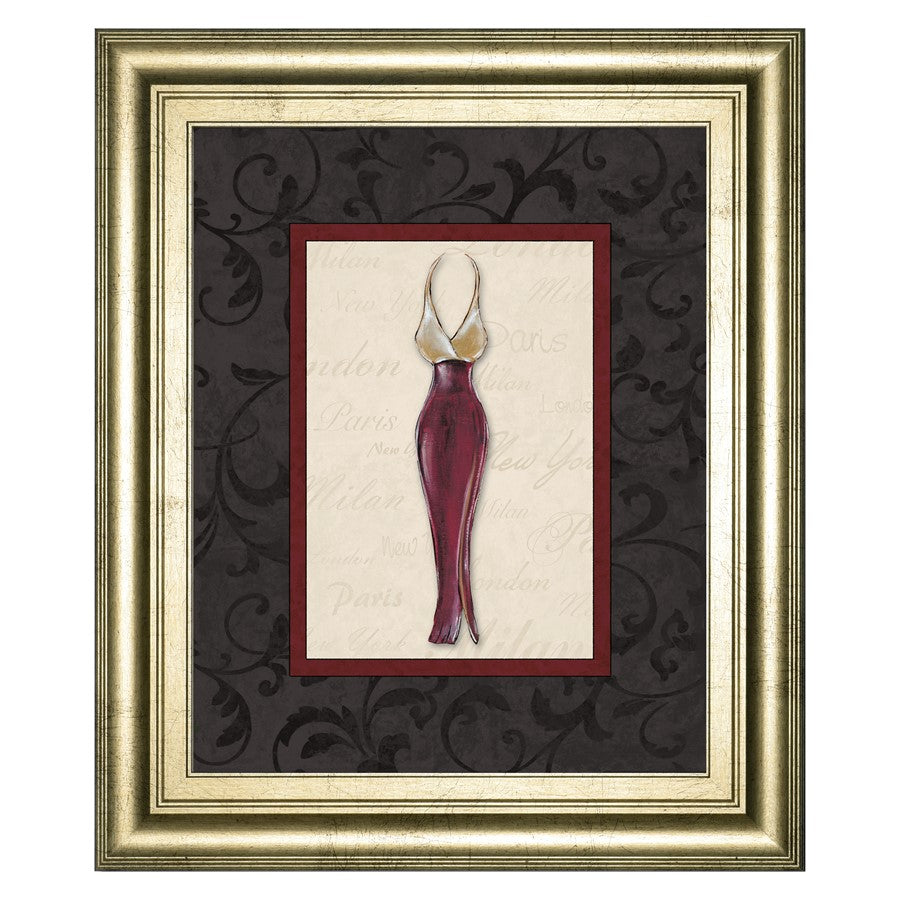 Classy Living Elegant Dress Silhouette Wall Art 22x26in | Contemporary Gilded Radiance Frame | Living Room & Bedroom Fashion Accent | 22 x 26 | Model 4900