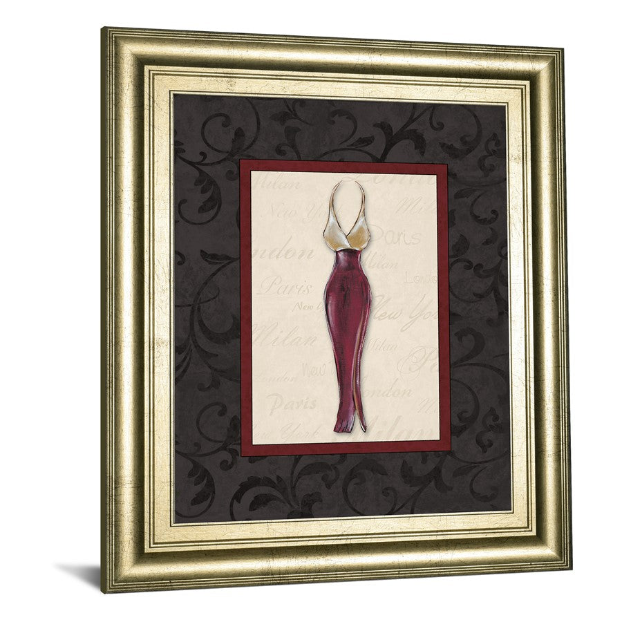 Classy Living Elegant Dress Silhouette Wall Art 22x26in | Contemporary Gilded Radiance Frame | Living Room & Bedroom Fashion Accent | 22 x 26 | Model 4900