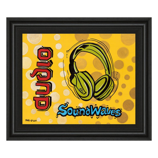 Classy Living Audio Vibes 26x22in Wall Art | Contemporary Multicolor Paper on MDF Frame | Living Room & Music Room Decor | 1 x 26 x 22 in | Model 4912