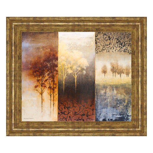 Classy Living Lost In Trees I 26x22in Wall Art | Contemporary Gilded Radiance Frame, Multicolor Forest Scene | Living Room & Office Decor | Model 4948