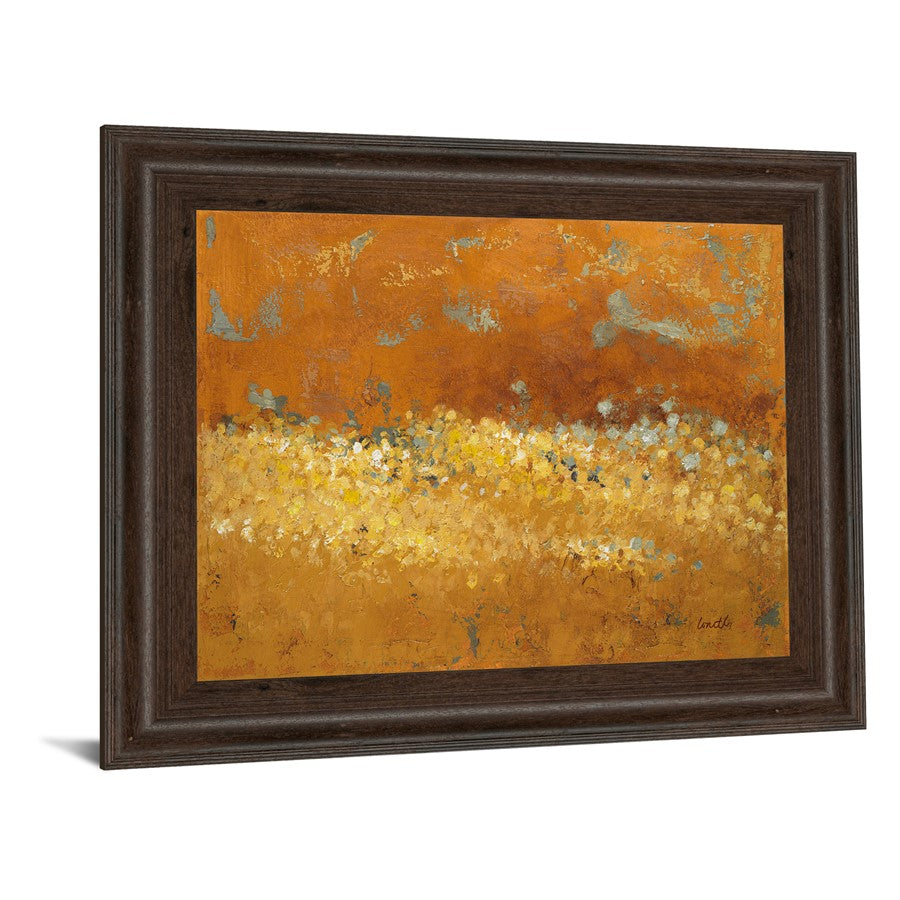 Classy Living Golden Meadow Wall Art 26x22in | Contemporary Botanical Landscape in Cinnamon Mocha Frame | Living Room & Bedroom Decor | 1 x | Model 4963