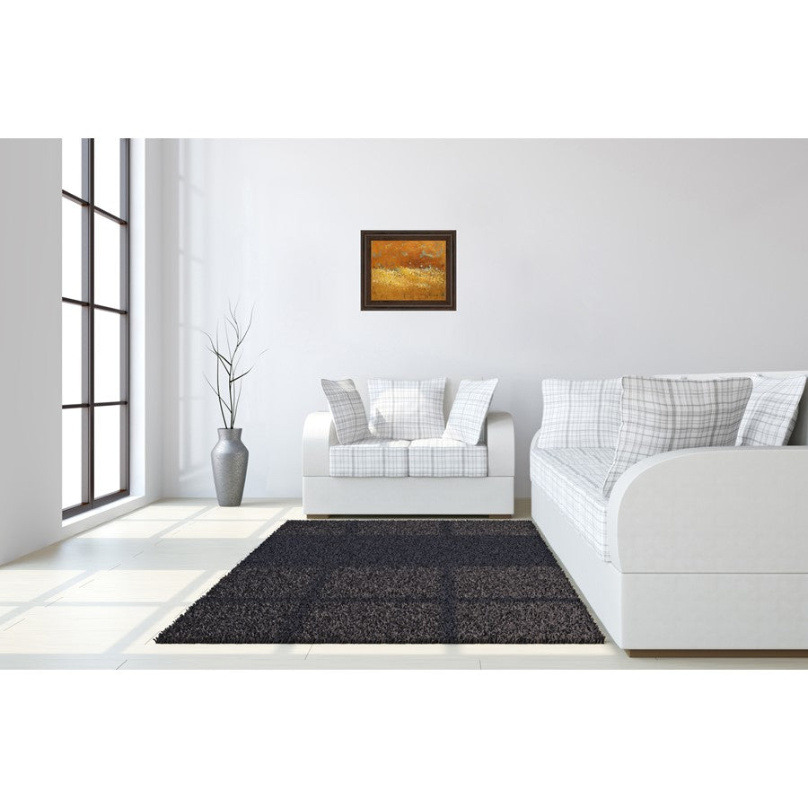 Classy Living Golden Meadow Wall Art 26x22in | Contemporary Botanical Landscape in Cinnamon Mocha Frame | Living Room & Bedroom Decor | 1 x | Model 4963