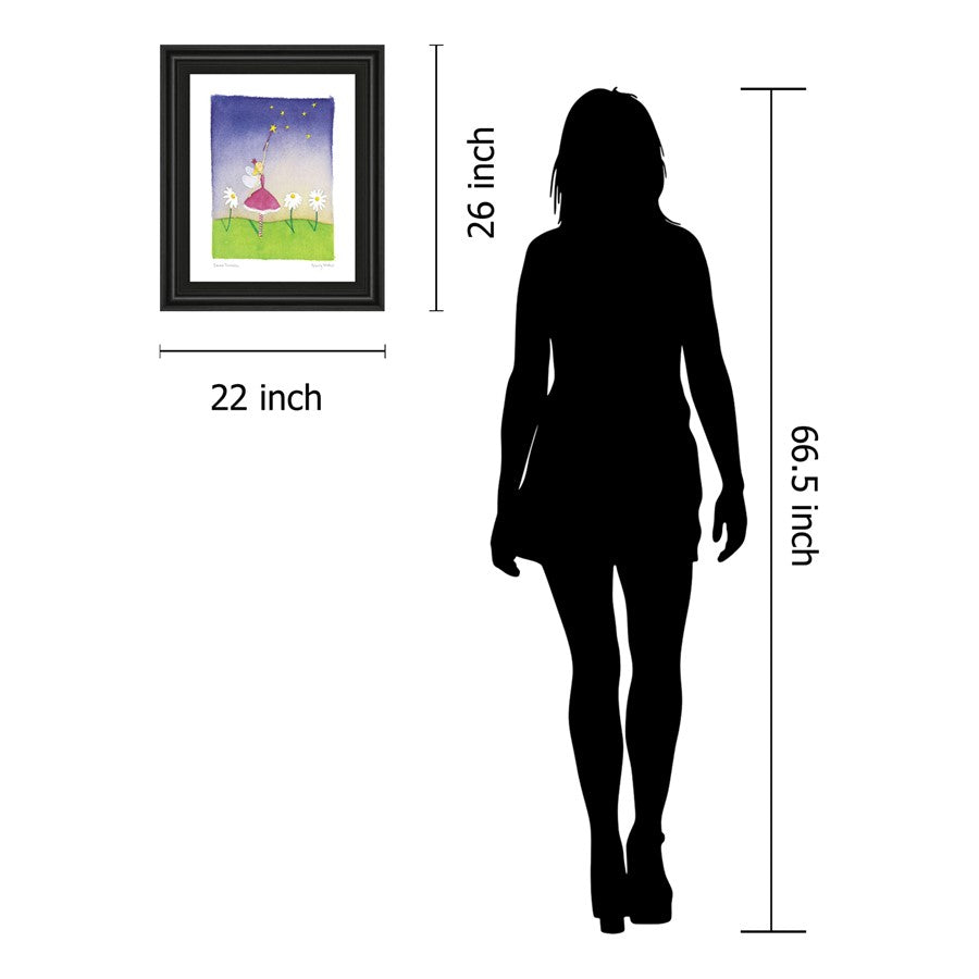 Classy Living Starry Wish Wall Art 22x26in | Contemporary Midnight Aura MDF Frame | Nursery & Playroom Decor | 1 x 22 x 26 in | Model 4964