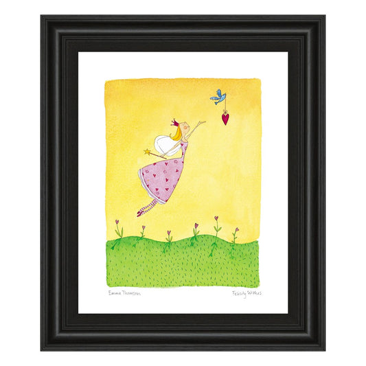Classy Living Felicity Wishes II 22x26in Wall Art | Contemporary Black MDF Frame, Paper Print with Glass | Nursery & Playroom Decor | 22 x 26 | Model 4967