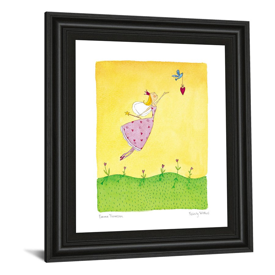 Classy Living Felicity Wishes II 22x26in Wall Art | Contemporary Black MDF Frame, Paper Print with Glass | Nursery & Playroom Decor | 22 x 26 | Model 4967