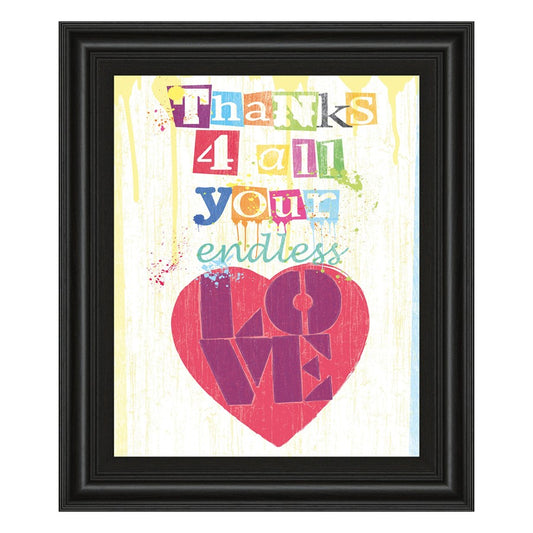 Classy Living Endless Love 22x26in Wall Art | Contemporary Multicolor Paper on MDF Frame | Living Room & Bedroom Decor | 22 x 26 x 1 in | Model 4969