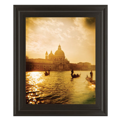 Classy Living Golden Gondola Glow Wall Art 22x26in | Contemporary Dark Chocolate MDF Frame with Glass | Living Room & Office Decor | 22 x 26 | Model 4976