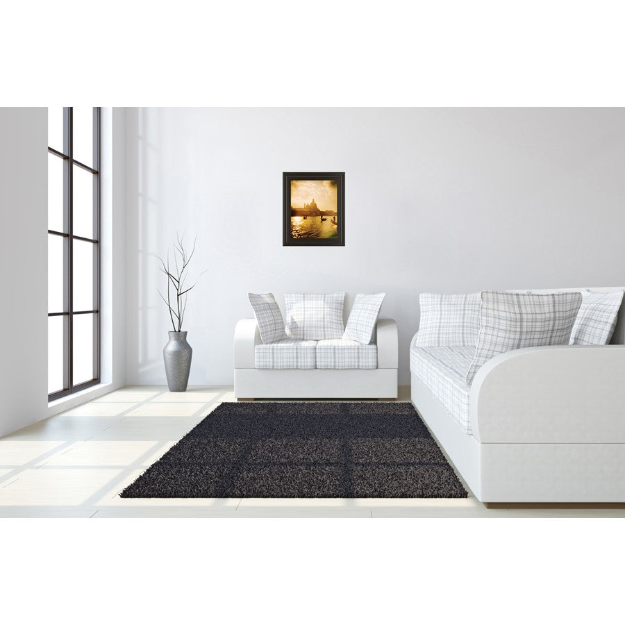 Classy Living Golden Gondola Glow Wall Art 22x26in | Contemporary Dark Chocolate MDF Frame with Glass | Living Room & Office Decor | 22 x 26 | Model 4976