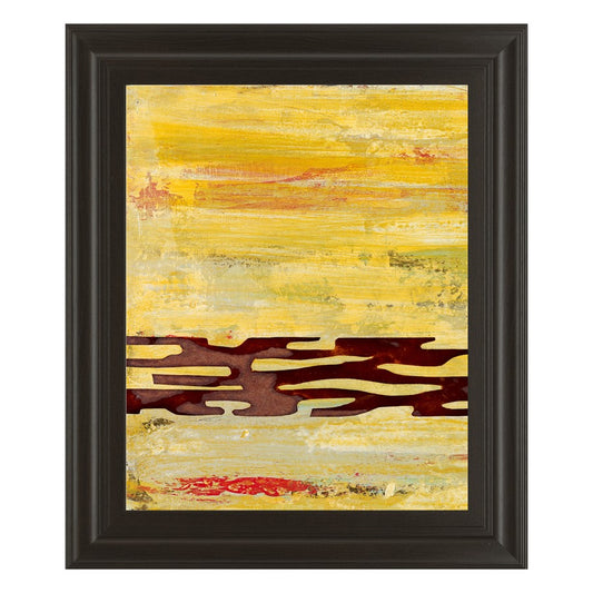 Classy Living Tire Mark I Wall Art 22x26in | Contemporary Abstract on Paper in Dark Chocolate MDF Frame | Living Room & Office Decor | 1 x 22 | Model 4992