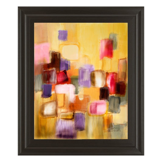 Classy Living Sonata II 22x26in Wall Art | Contemporary Multicolor Abstract on Paper in Dark Chocolate MDF Frame | Living Room & Office | Model 8016