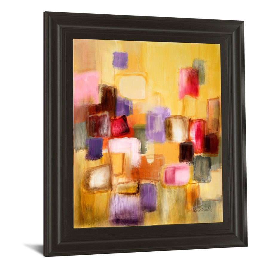 Classy Living Sonata II 22x26in Wall Art | Contemporary Multicolor Abstract on Paper in Dark Chocolate MDF Frame | Living Room & Office | Model 8016