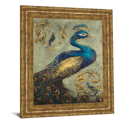 Classy Living Majestic Azure Plumage 22x26in Wall Art | Traditional Gilded Radiance MDF Frame | Living Room & Bedroom Focal Point | 1 x 22 x | Model 8017