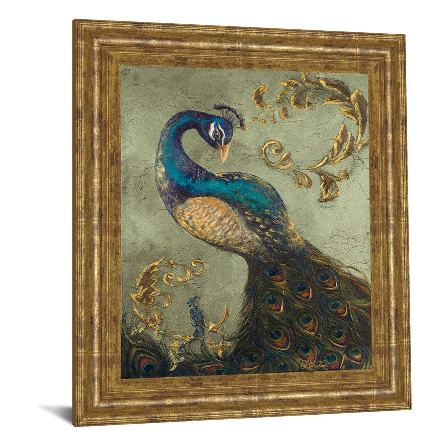 Classy Living Regal Peacock 22x26in Wall Art | Contemporary Gilded Radiance Frame | Living Room & Bedroom Decor | 22 x 26 x 1 in | Model 8018