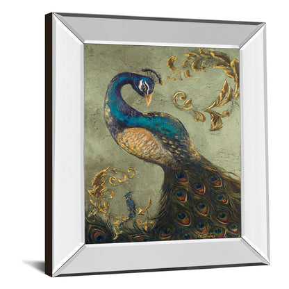 Classy Living Regal Peacock 22x26in Wall Art | Contemporary Mirrored Frame | Living Room & Bedroom Decor | 22 x 26 x 3 in | Model 8018MF