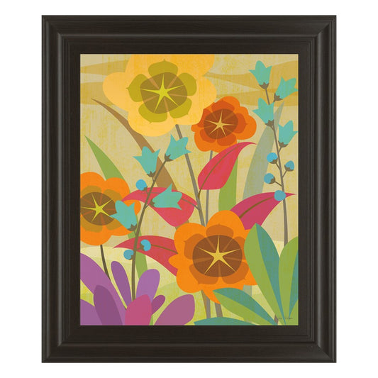Classy Living Flowerbed 22x26in Wall Art | Contemporary Multicolor Botanical on Paper | Living Room & Office Decor | 22 x 26 x 1 in, Vertical | Model 8030