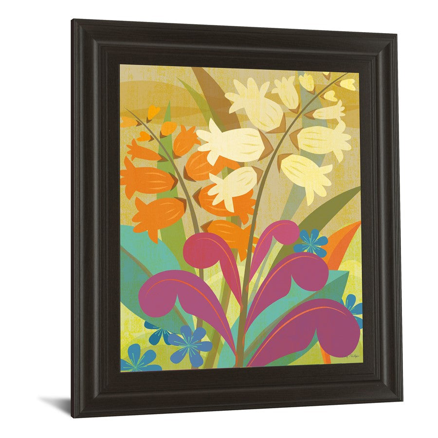Classy Living Lily Of The Valley 22x26in Wall Art | Contemporary Multicolor Botanical Print in Dark Chocolate MDF Frame | Living Room & | Model 8031