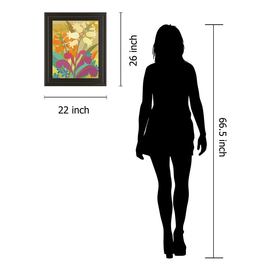 Classy Living Lily Of The Valley 22x26in Wall Art | Contemporary Multicolor Botanical Print in Dark Chocolate MDF Frame | Living Room & | Model 8031