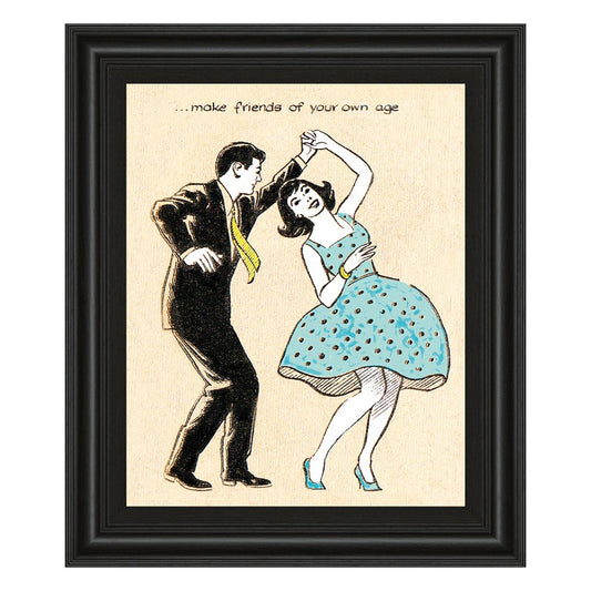 Classy Living Dancing Duo 22x26in Wall Art | Contemporary Midnight Aura MDF Frame with Glass | Living Room & Office Decor | 22 x 26 x 1 in | Model 8048