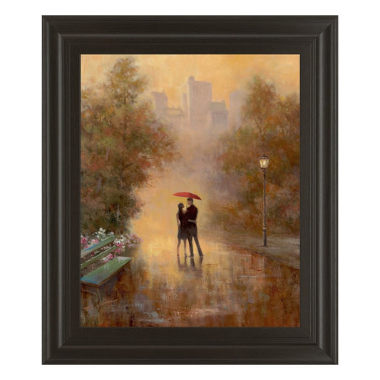Classy Living Misty Park Embrace 22x26in Wall Art | Contemporary Dark Chocolate MDF Frame with Glass | Living Room & Bedroom Decor | 1 x 22 x | Model 8051