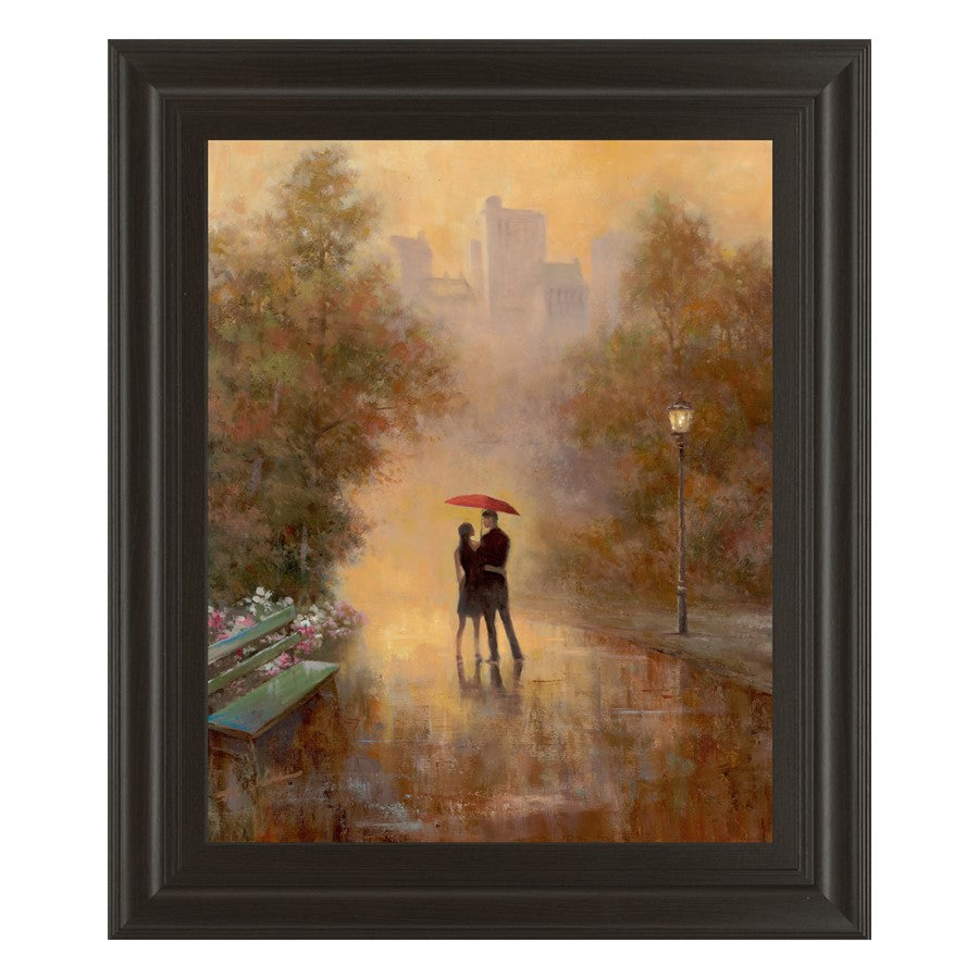 Classy Living Misty Park Embrace 22x26in Wall Art | Contemporary Dark Chocolate MDF Frame with Glass | Living Room & Bedroom Decor | 1 x 22 x | Model 8051