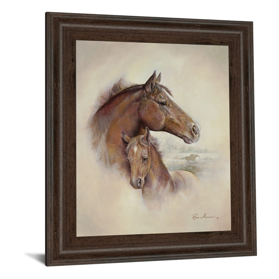 Classy Living Equine Grace 22x26in Wall Art | Traditional Cinnamon Mocha MDF Frame with Glass | Living Room & Office Decor | 22 x 26 x 1 in | Model 8072