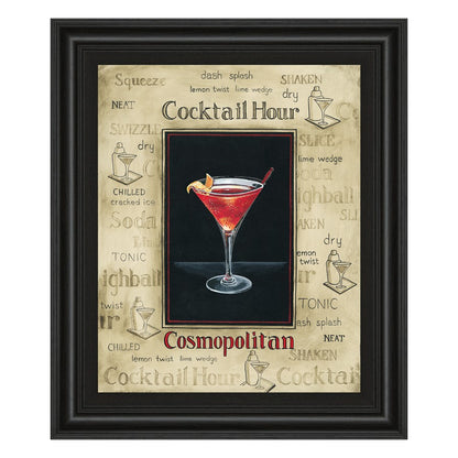 Classy Living Cosmopolitan Cocktail Wall Art 22x26in | Contemporary Midnight Aura MDF Frame with Glass | Dining Room & Bar Decor | 22 x 26 x | Model 8085