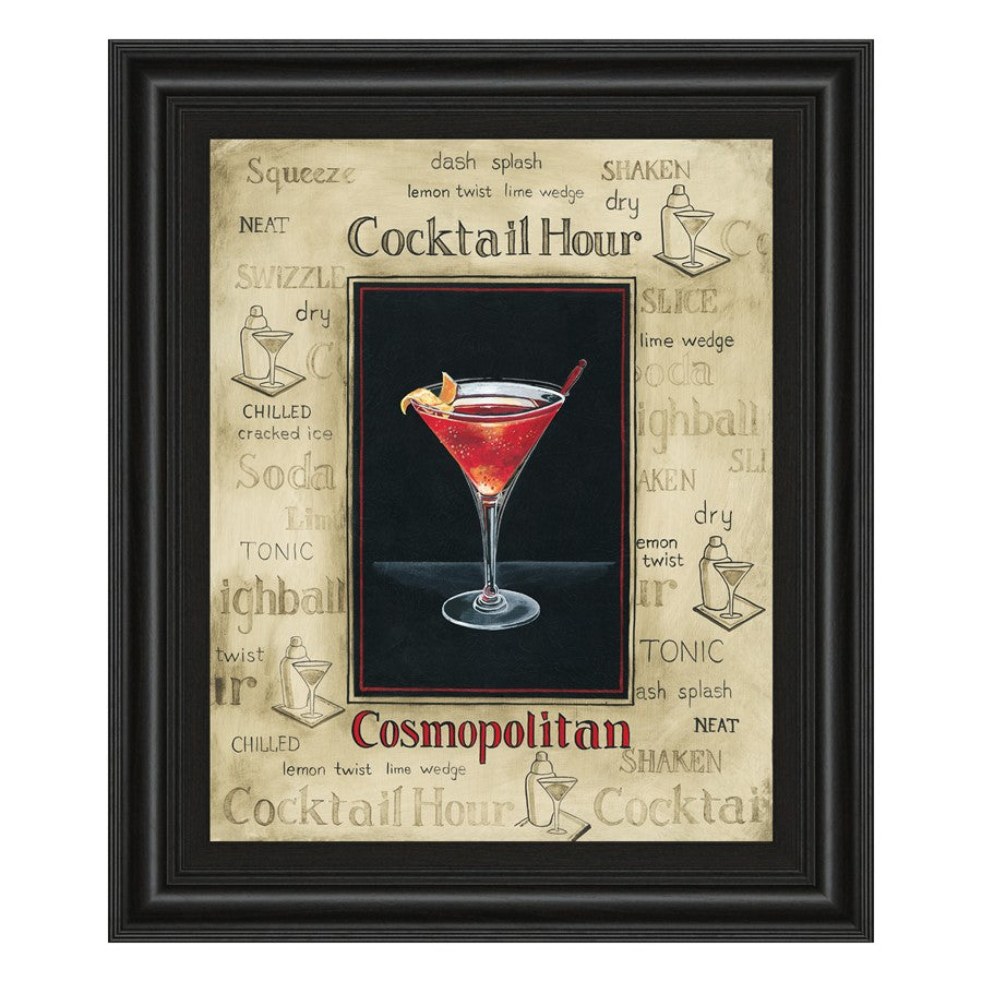 Classy Living Cosmopolitan Cocktail Wall Art 22x26in | Contemporary Midnight Aura MDF Frame with Glass | Dining Room & Bar Decor | 22 x 26 x | Model 8085