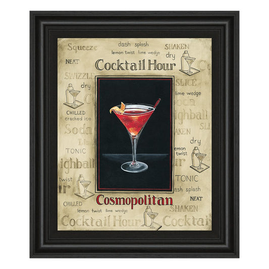 Classy Living Cosmopolitan Cocktail Wall Art 22x26in | Contemporary Midnight Aura MDF Frame with Glass | Dining Room & Bar Decor | 22 x 26 x | Model 8085