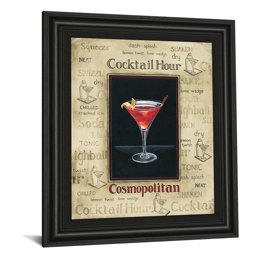 Classy Living Cosmopolitan Cocktail Wall Art 22x26in | Contemporary Midnight Aura MDF Frame with Glass | Dining Room & Bar Decor | 22 x 26 x | Model 8085