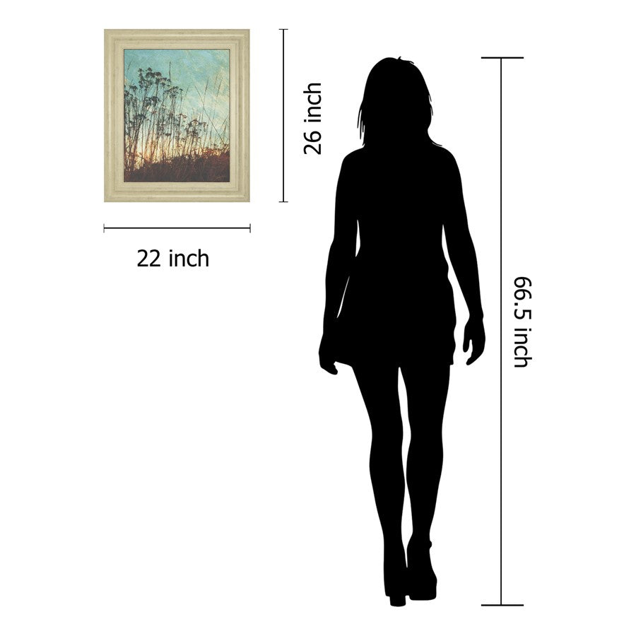 Classy Living Wild Grass 22x26in Wall Art | Contemporary Ivory Bliss MDF Frame and Paper Art | Living Room & Bedroom Botanical Decor | 1 x 22 | Model 8097