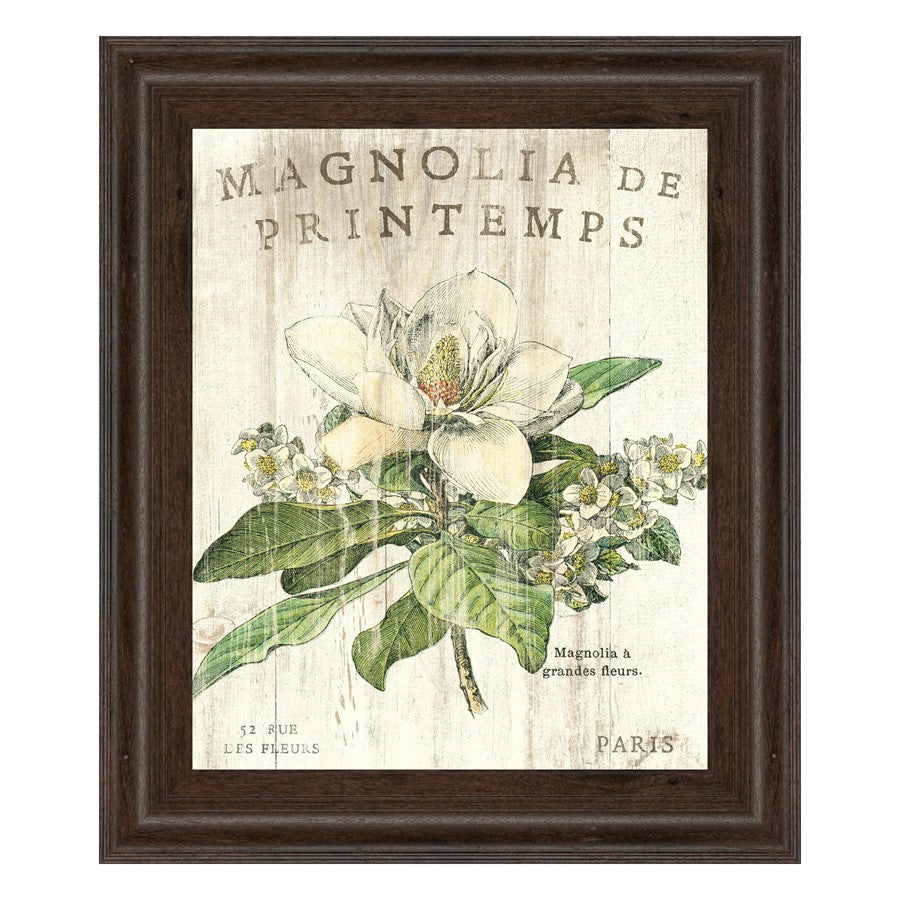 Classy Living Parisian Petals 22x26in Wall Art | Contemporary Botanical Print in Cinnamon Mocha MDF Frame | Living Room & Bedroom Decor | 22 | Model 8108