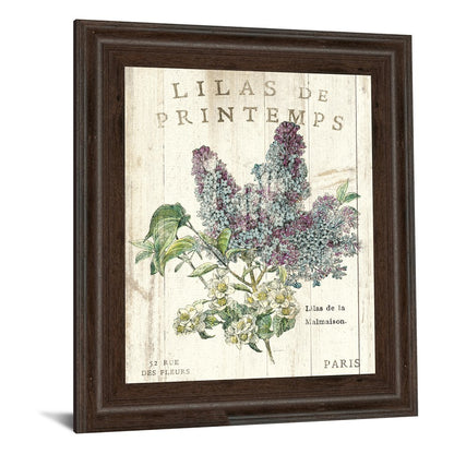 Classy Living Spring Iliac Dreams 22x26in Wall Art | Contemporary Floral Print in Brown MDF Frame | Living Room & Bedroom Decor | 22 x 26 x 1 | Model 8109