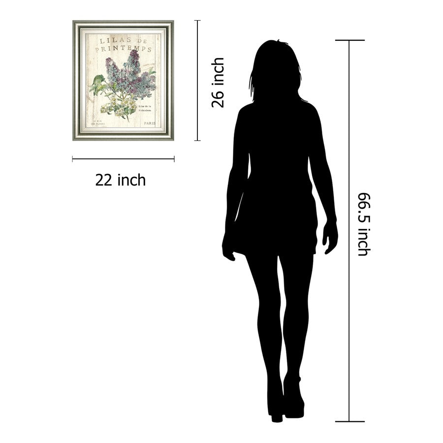 Classy Living Spring Iliac Dreams 22x26in Wall Art | Contemporary Floral Print in Cinnamon Mocha MDF Frame | Living Room & Bedroom Decor | 1 | Model 8109B
