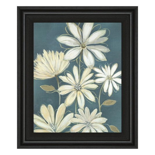 Classy Living Golden Petal Harmony 22x26 Wall Art | Traditional Framed Graphic Art in Midnight Aura MDF Frame | Living Room & Bedroom | Model 8137