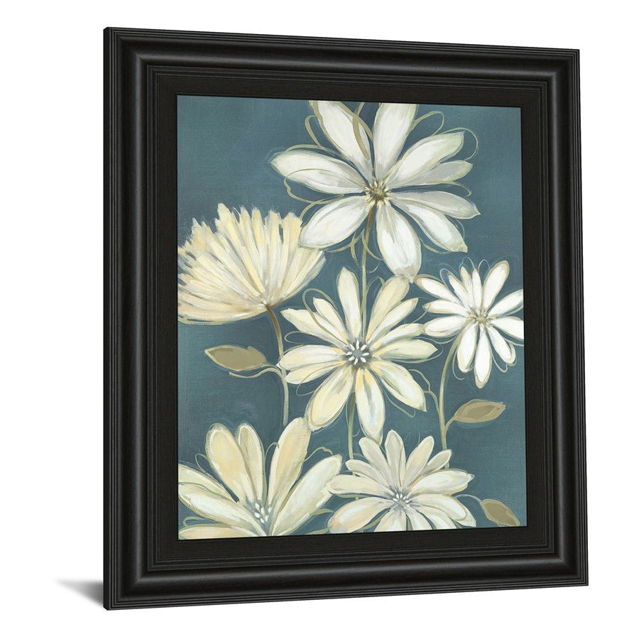 Classy Living Golden Petal Harmony 22x26 Wall Art | Traditional Framed Graphic Art in Midnight Aura MDF Frame | Living Room & Bedroom | Model 8137