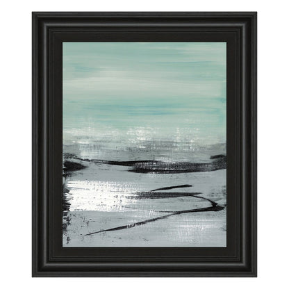 Classy Living Mistbound Horizon 22x26in Wall Art | Contemporary Coastal Paper Art in Midnight Aura MDF Frame | Living Room & Bedroom Decor | Model 8142