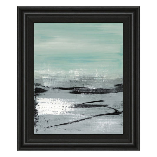 Classy Living Mistbound Horizon 22x26in Wall Art | Contemporary Coastal Paper Art in Midnight Aura MDF Frame | Living Room & Bedroom Decor | Model 8142