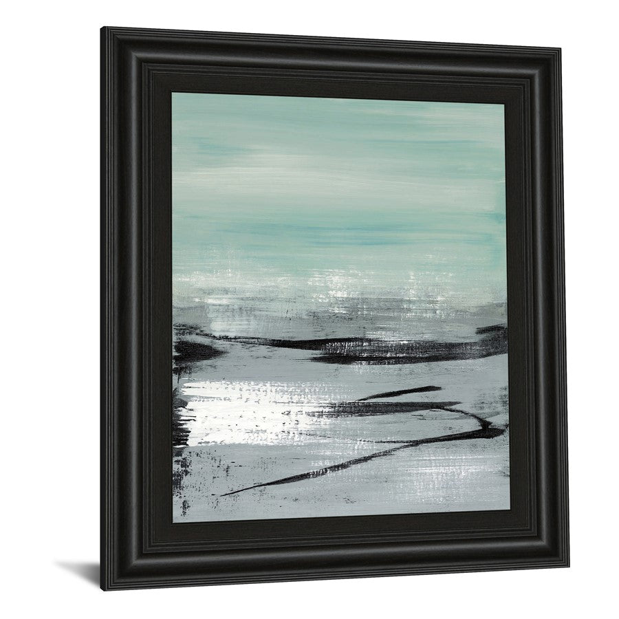 Classy Living Mistbound Horizon 22x26in Wall Art | Contemporary Coastal Paper Art in Midnight Aura MDF Frame | Living Room & Bedroom Decor | Model 8142