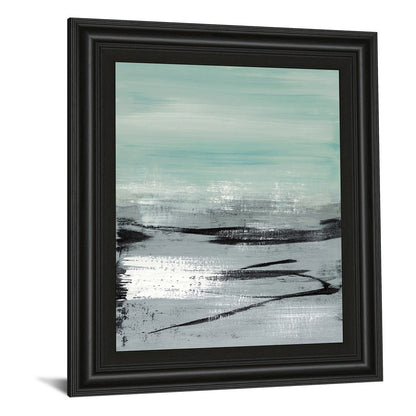 Classy Living Mistbound Horizon 22x26in Wall Art | Contemporary Coastal Paper Art in Midnight Aura MDF Frame | Living Room & Bedroom Decor | Model 8142