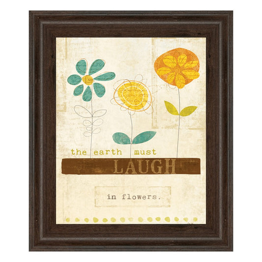 Classy Living Whimsical Blooms Wall Art 22x26in | Contemporary Botanical Print with Cinnamon Mocha Frame | Living Room & Bedroom Decor | 22 x | Model 8158