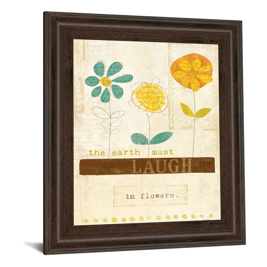 Classy Living Whimsical Blooms Wall Art 22x26in | Contemporary Botanical Print with Cinnamon Mocha Frame | Living Room & Bedroom Decor | 22 x | Model 8158