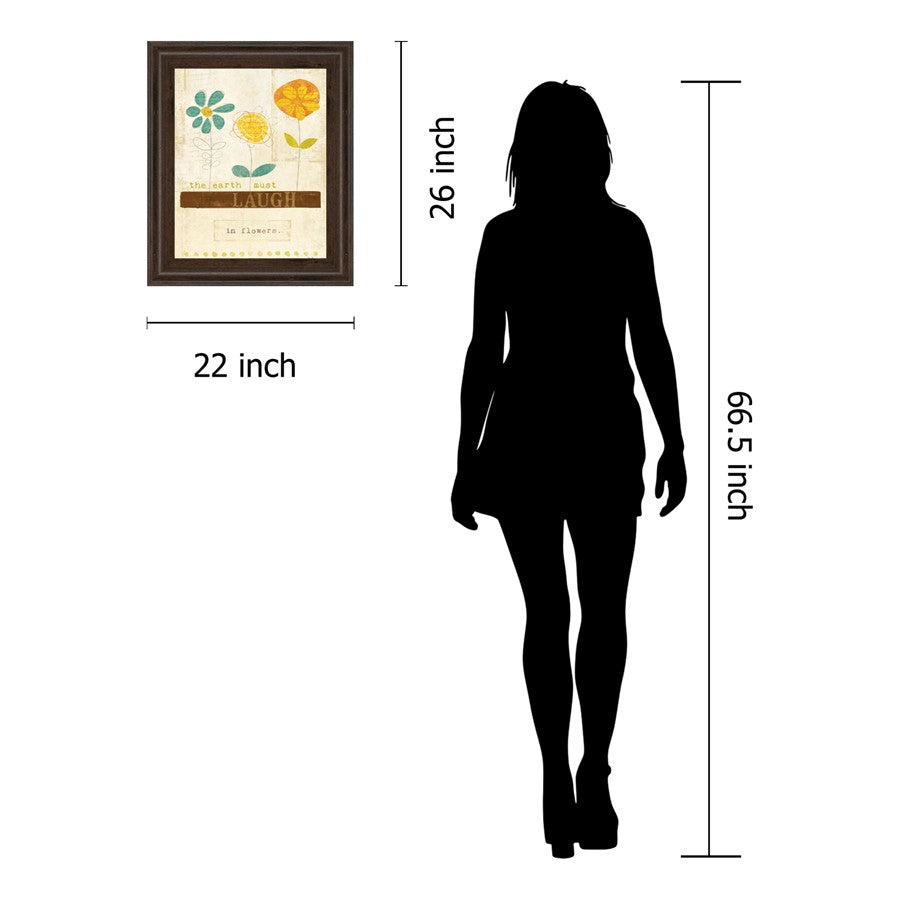 Classy Living Whimsical Blooms Wall Art 22x26in | Contemporary Botanical Print with Cinnamon Mocha Frame | Living Room & Bedroom Decor | 22 x | Model 8158