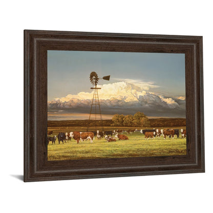 Classy Living Summer Pastures 26x22in Wall Art | Traditional Cinnamon Mocha MDF Frame with Glass | Living Room & Farmhouse Kitchen Decor | 26 | Model 8177