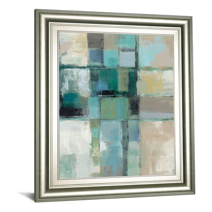 Classy Living Island Hues 22x26in Wall Art | Contemporary Abstract on Paper with Silver Serenity MDF Frame | Living Room & Office Decor | 1 x | Model 8184