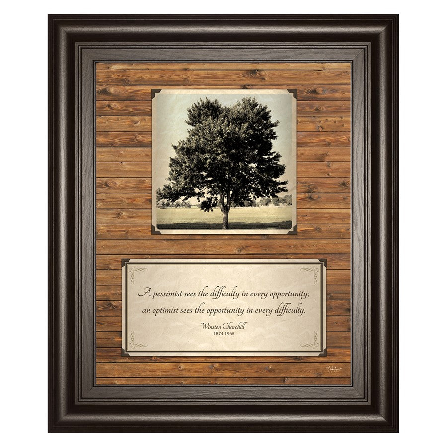 Classy Living Solitude Grove 22x26in Wall Art | Traditional Dark Chocolate MDF Frame with Sepia Tree Print | Living Room & Office | Model 8189