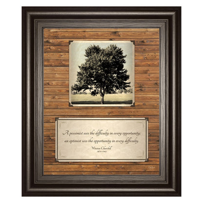 Classy Living Solitude Grove 22x26in Wall Art | Traditional Dark Chocolate MDF Frame with Sepia Tree Print | Living Room & Office | Model 8189